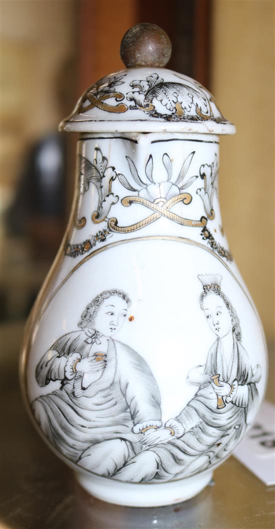 18th Century sparrow beak porcelain jug